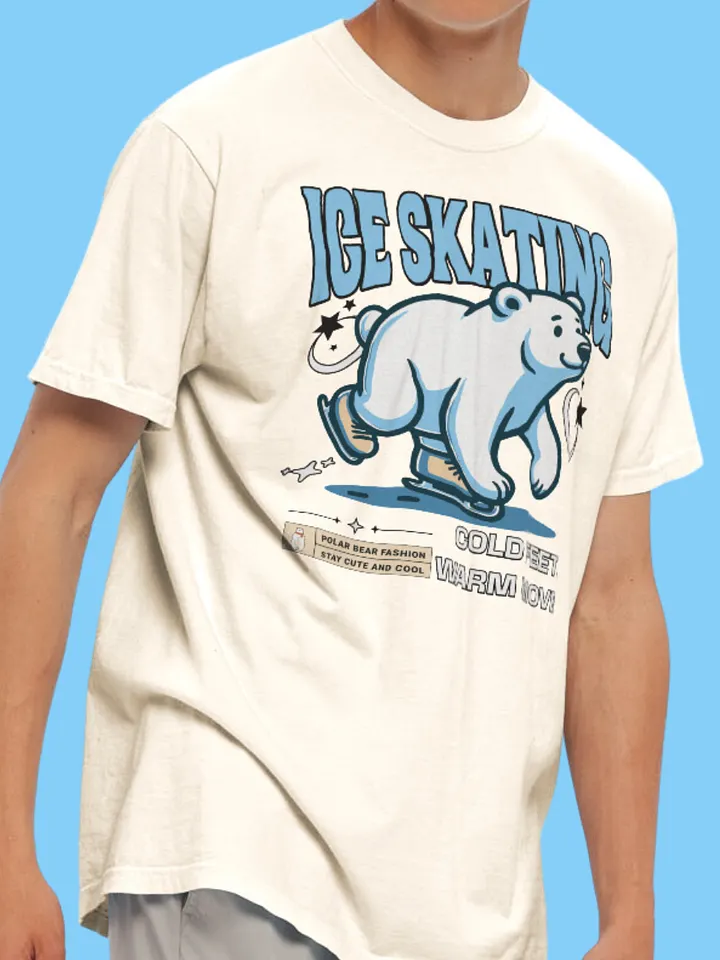 Polar Bear Ice Skating T-Shirt – Funny Winter Sports Shirt product image (1)