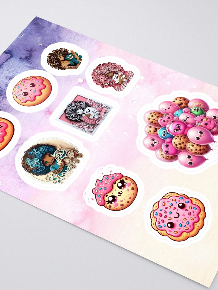 Whimsical Cookie and Character Sticker Sheet product image (2)