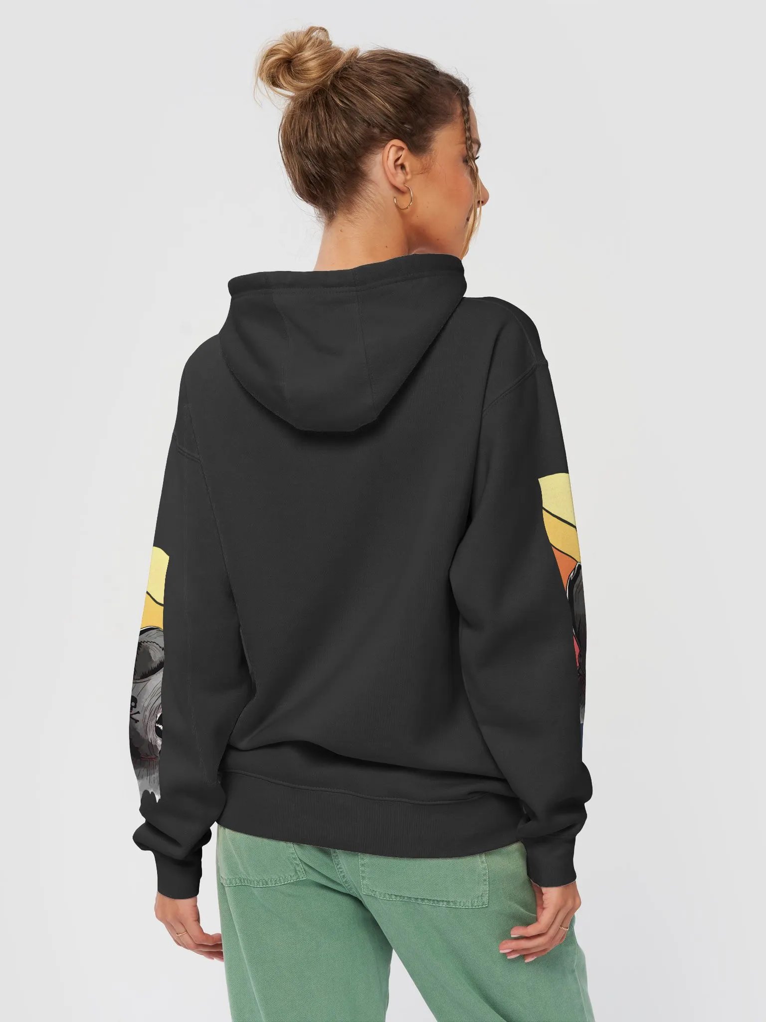 Ethereal Skull Spirit Sunset Ghostly Dog for Halloween Hoodie product image (5)