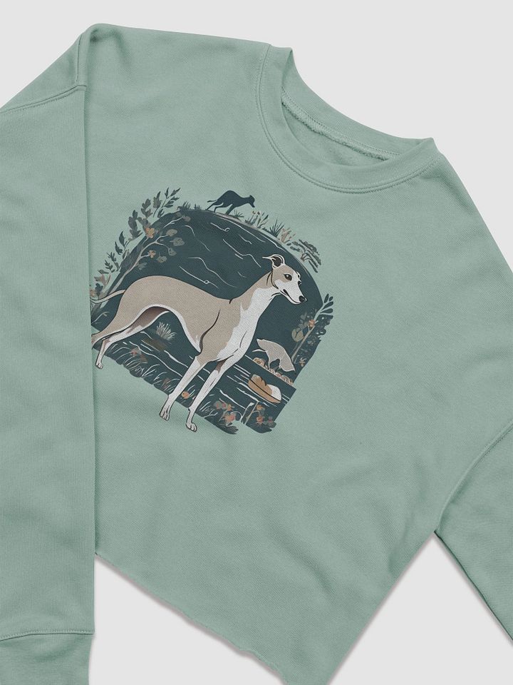 Floral Greyhound Women's Fleece Crop Sweatshirt product image (2)