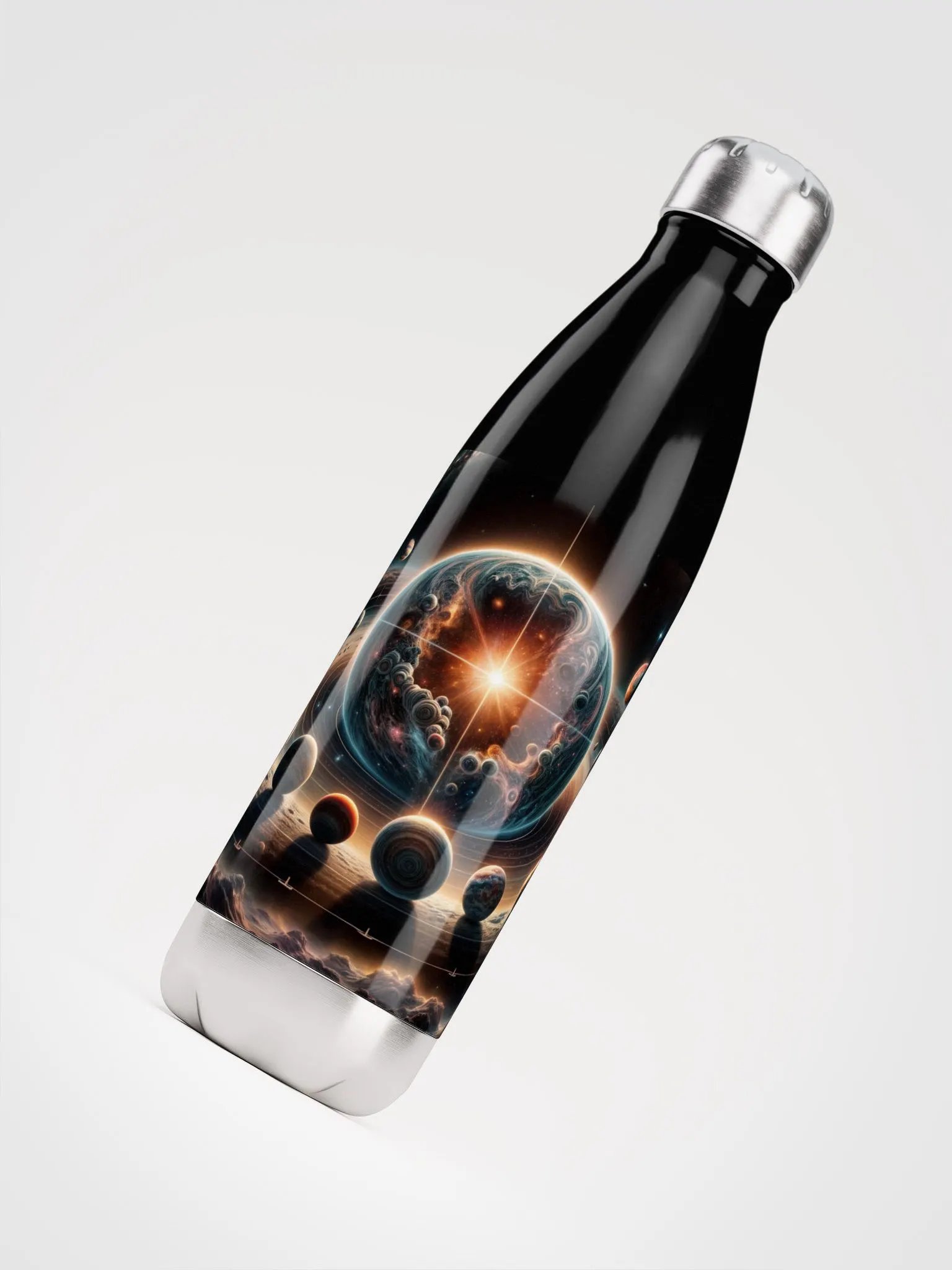 Stainless Steel Water Bottle: Cosmic Crown of Worlds product image (7)