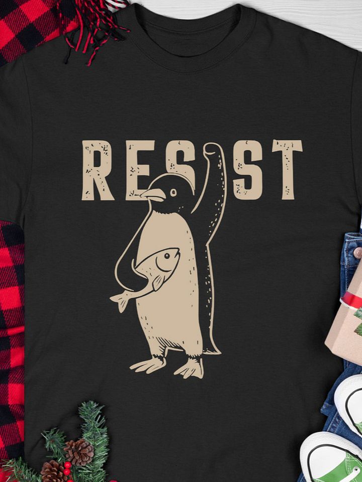 Resist Penguin T-shirt product image (1)