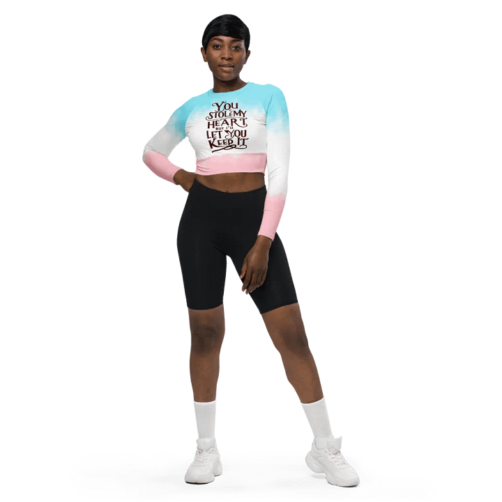 Valentine All-Over Print Recycled Long Sleeve Crop Top product image (1)