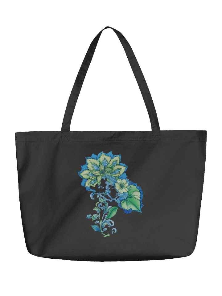 Cool Blue Florals - Eco-conscious Organic Cotton Tote product image (1)