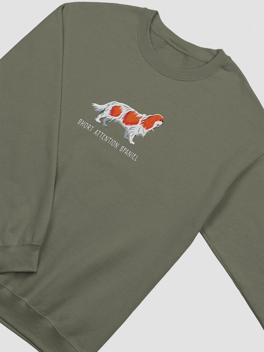 Short Attention Spaniel Sweatshirt (Embroidered) of a King Charles Spaniel(Blenheim) product image (15)