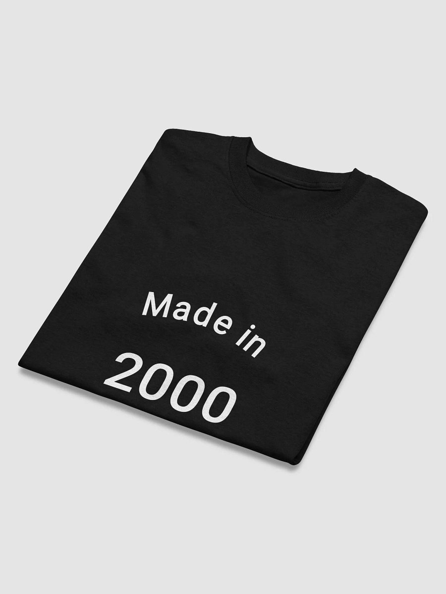 Made in 2000 Women’s Heavyweight T-shirt (Black) product image (5)