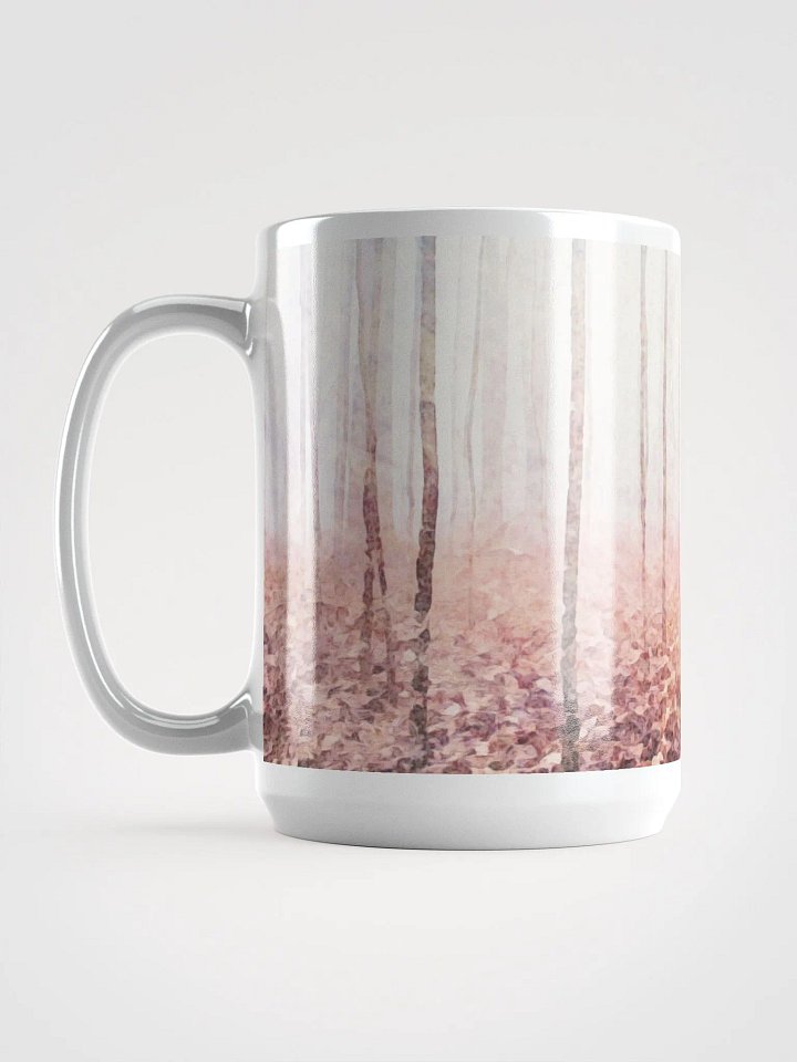 Abstract Graphic | White Coffee Mug | Subtle Mist Treescape product image (1)