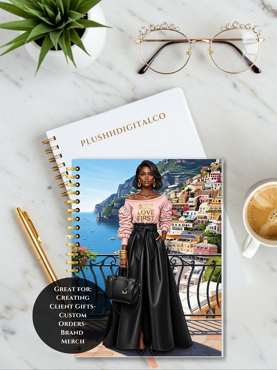 Self Love First Luxe Journal Covers (Text + No Text) – 8.5x11 JPG & PDF – Lined & Unlined – Commercial Use product image (3)