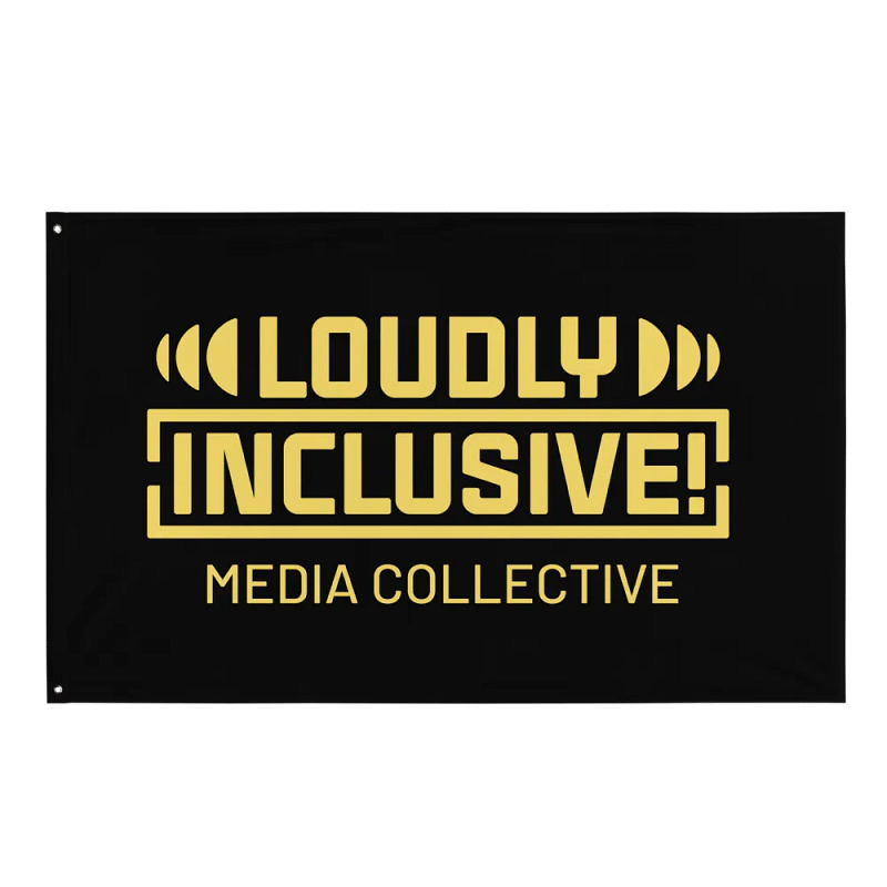 Black and Yellow Logo Flag