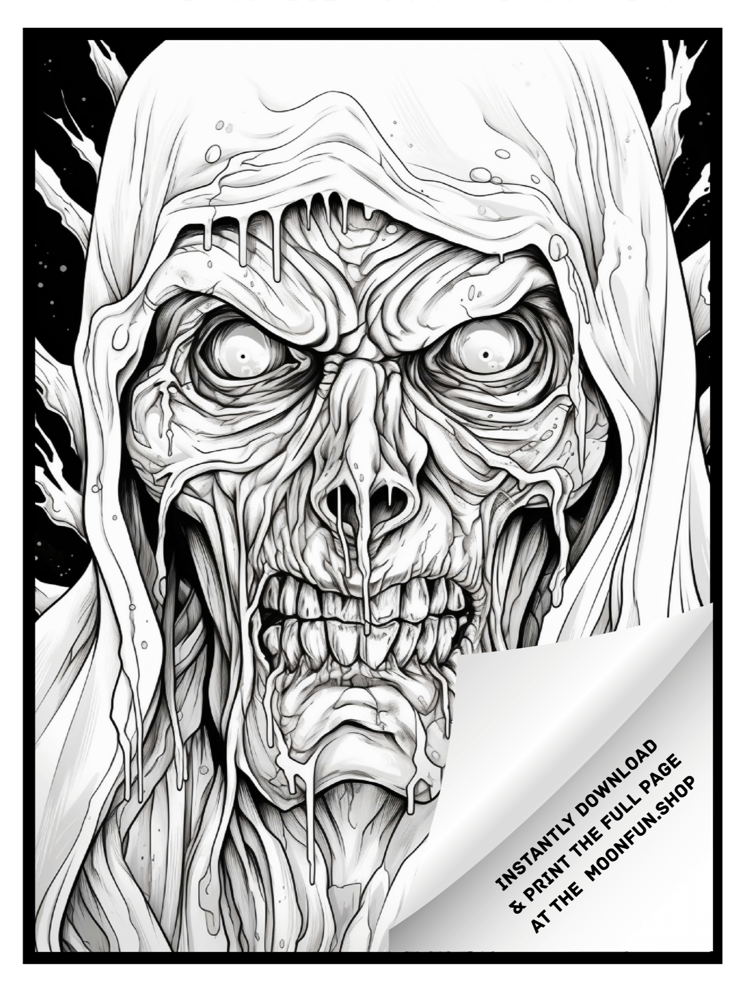 💀 50 Creepy Horror Halloween Coloring Pages for Teens & Adults product image (4)
