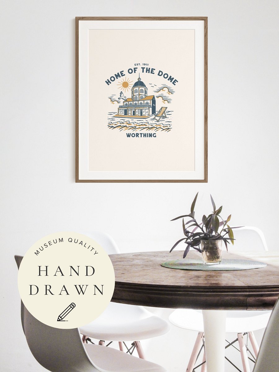 Home of the Dome Print | Hand-Drawn Poster | Worthing, UK product image (41)