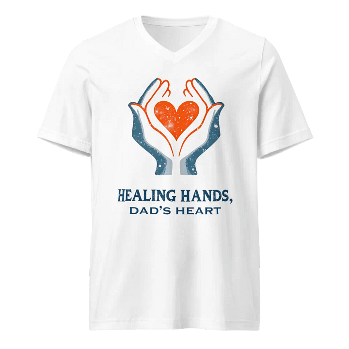 Flaming Heart , Dad's heart, Healing Hands V-Neck Tee product image (5)