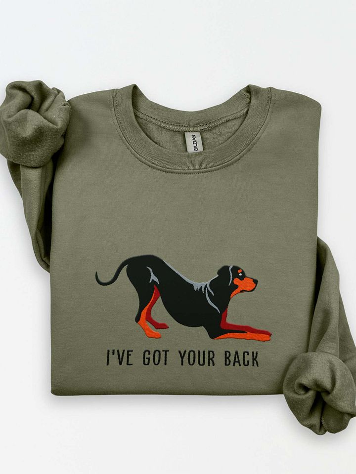 I've Got Your Back Sweatshirt (Embroidered) of a Rhodesian Ridgeback(Black & Tan) product image (1)
