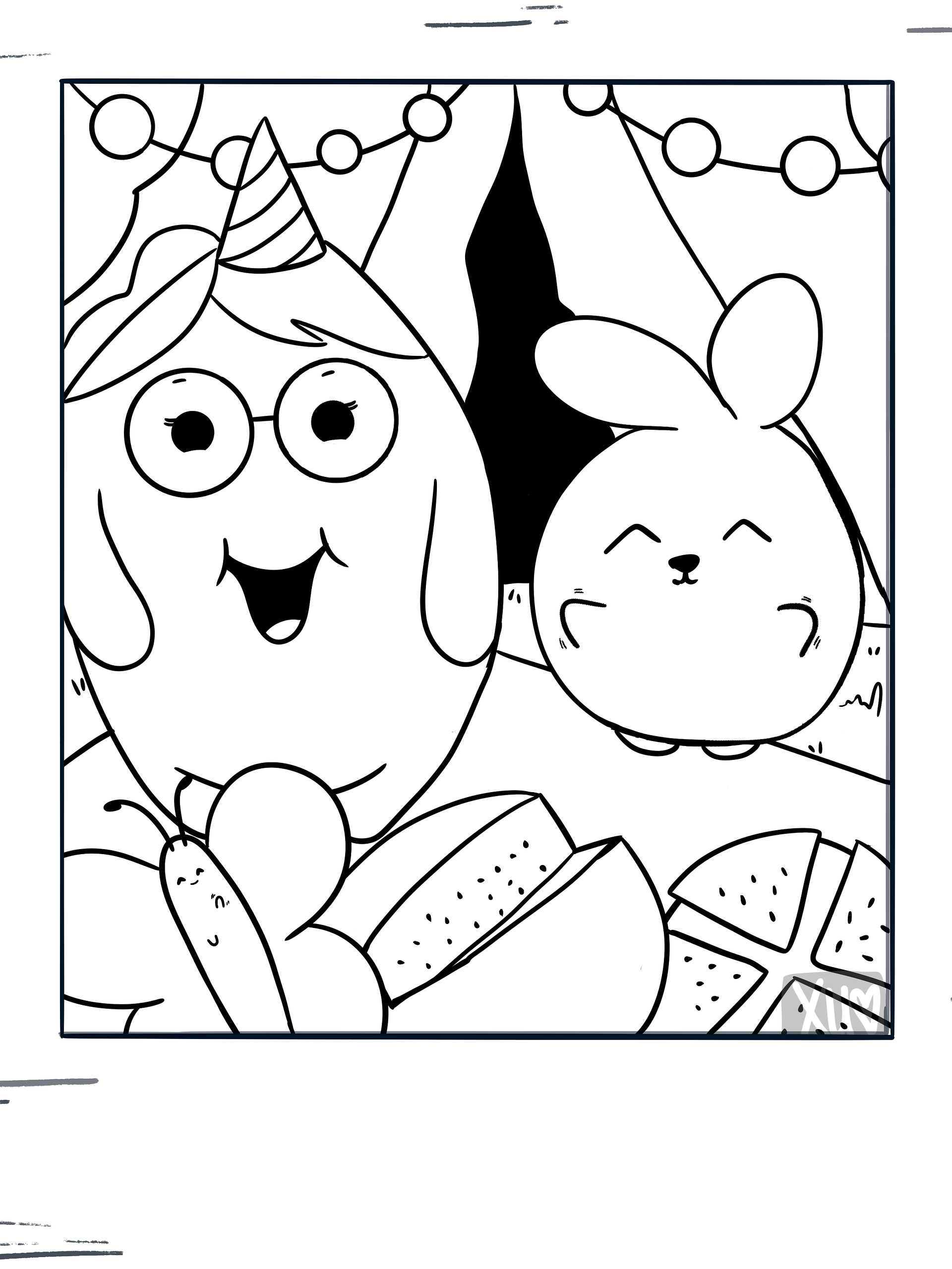 Watermelon Picnic 7 Coloring Page Series product image (3)