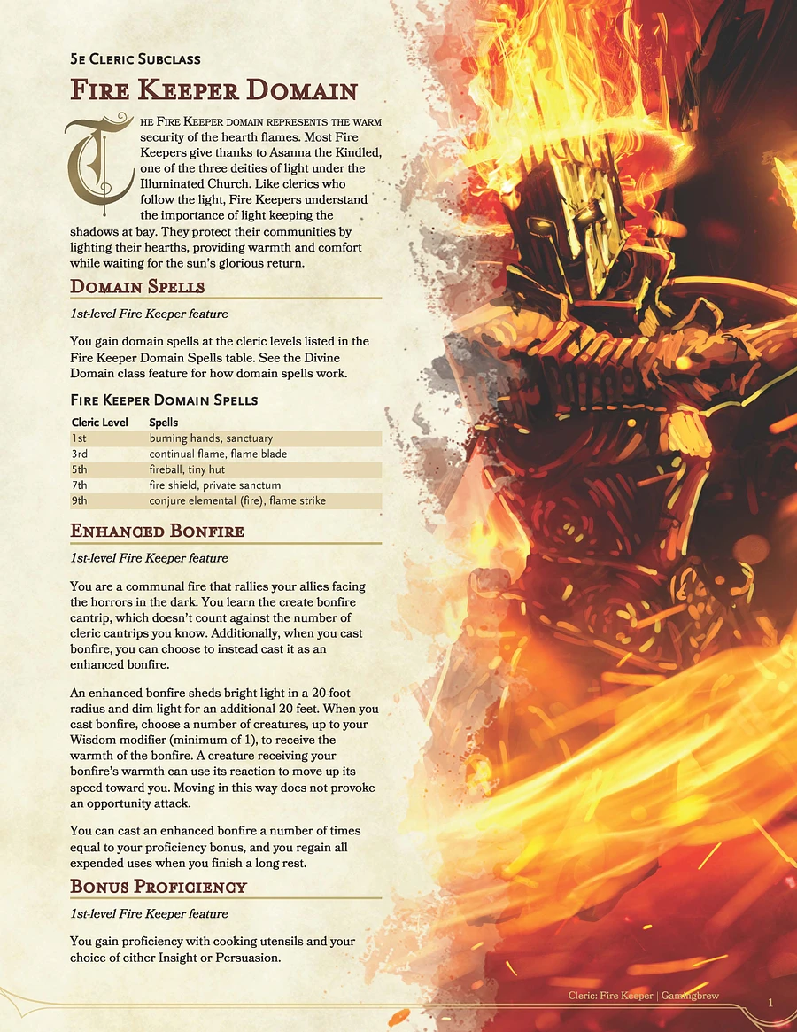 Fire Keeper | 5E Cleric Subclass product image (2)