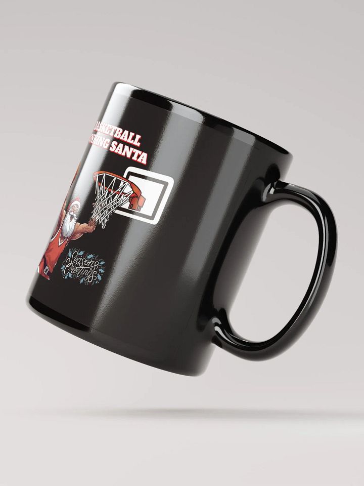 Basketball Dunking Santa Black Mug product image (3)