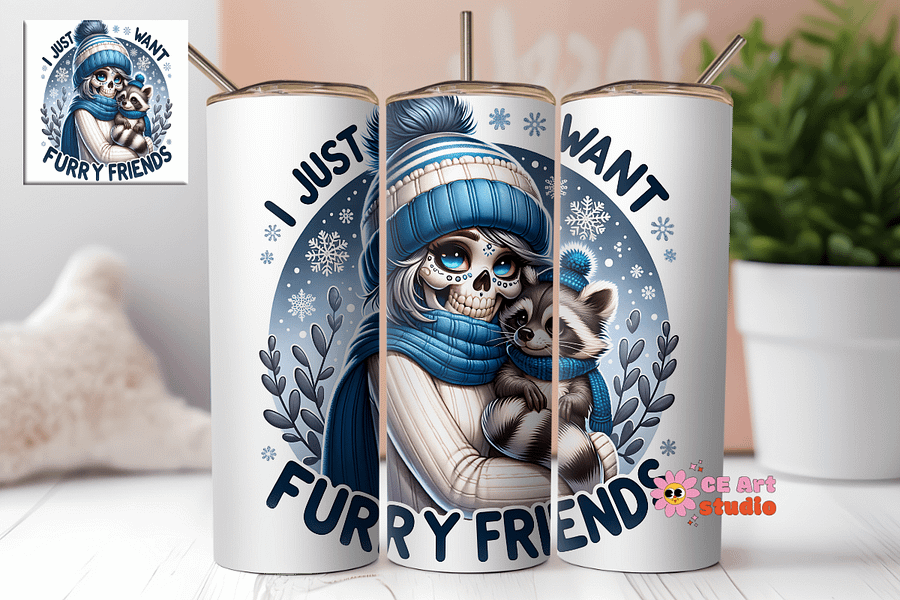 I Just Want Furry Friends Tumbler Wrap PNG product image (1)