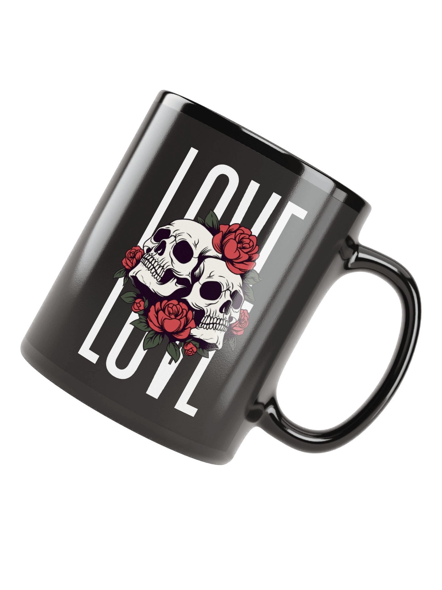 Roses & Skulls Black Coffee Mug product image (5)