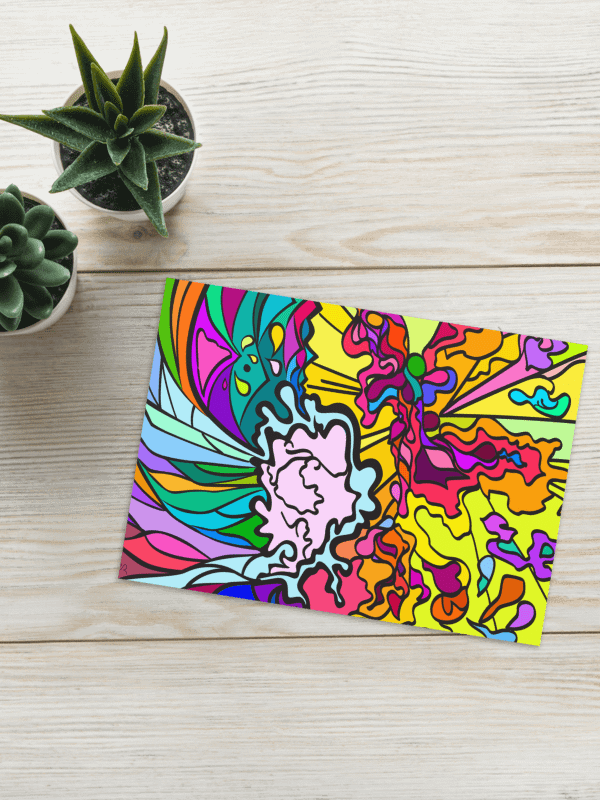 Vibrant Swirls Greeting Card – Wave at Sunset product image (10)