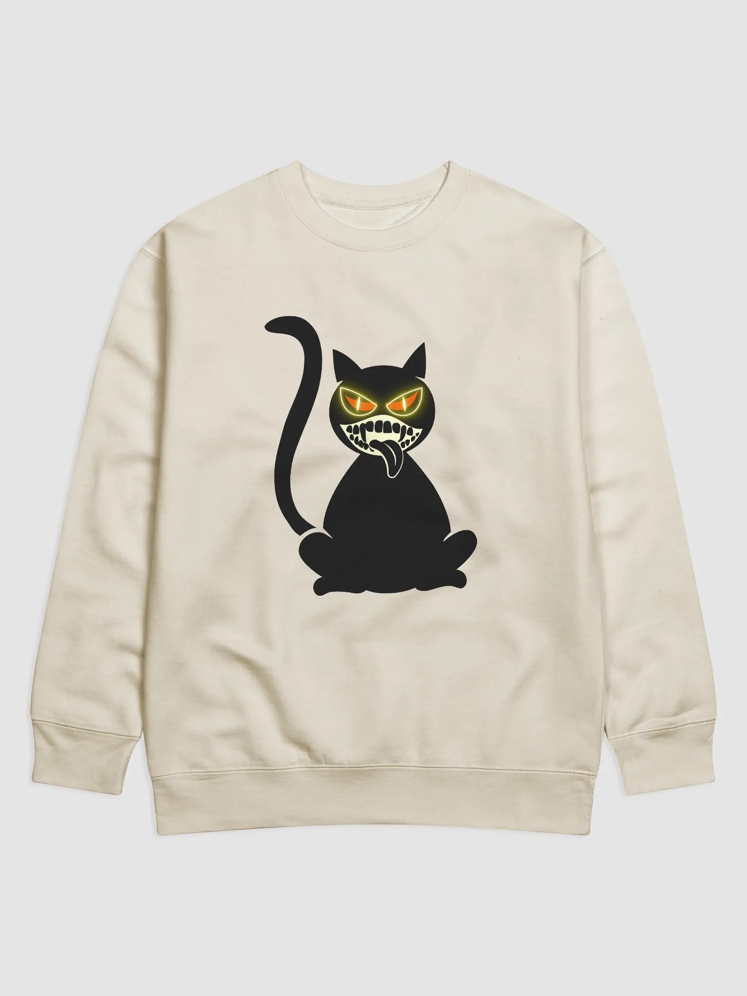 Smiley Cat with Slimey Teeth Sweatshirt – Creepy Cute Streetwear product image (6)