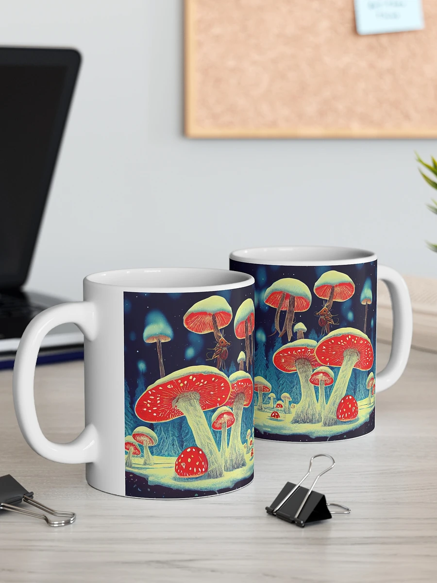Enchanted Christmas Luminous Amanita Muscaria Mushroom Mug product image (3)