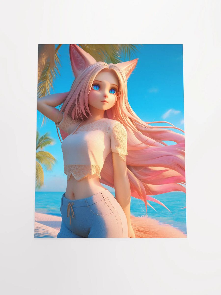 Tropical Cat Girl Matte Poster product image (4)
