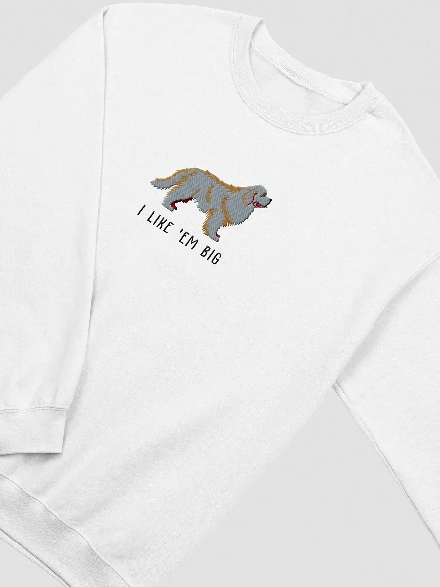I Like 'Em Big Sweatshirt (Embroidered) of a Newfoundland(Grey) product image (6)