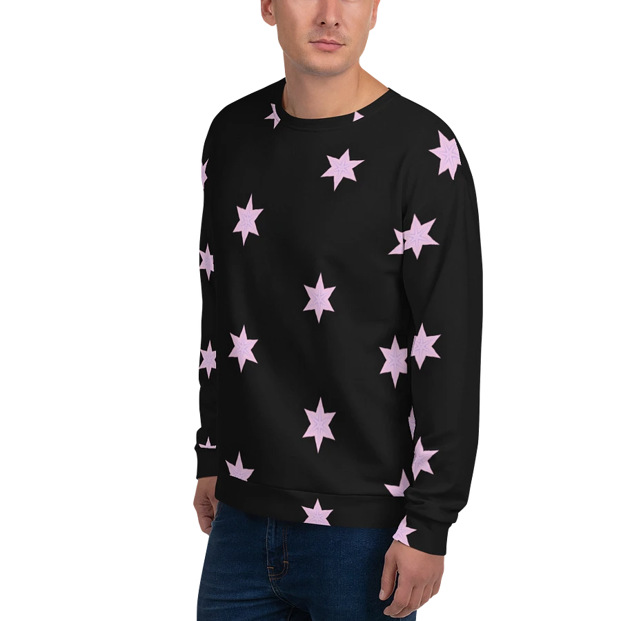Abstract Repeating Pink Stars Unisex All Over Print Sweatshirt product image (11)