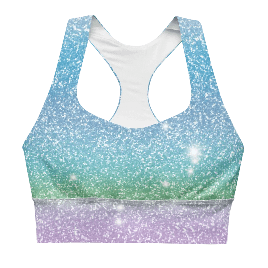 Glitter Unicorn Texture Design Longline Sports Bra - 6 product image (11)