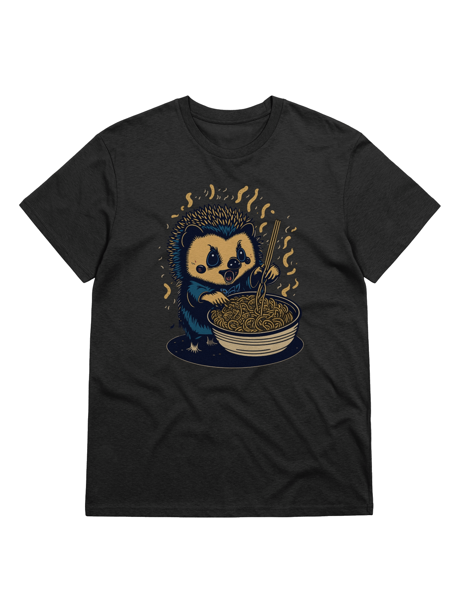Whimsical Hedgehog Noodle Lover T-Shirt product image (3)