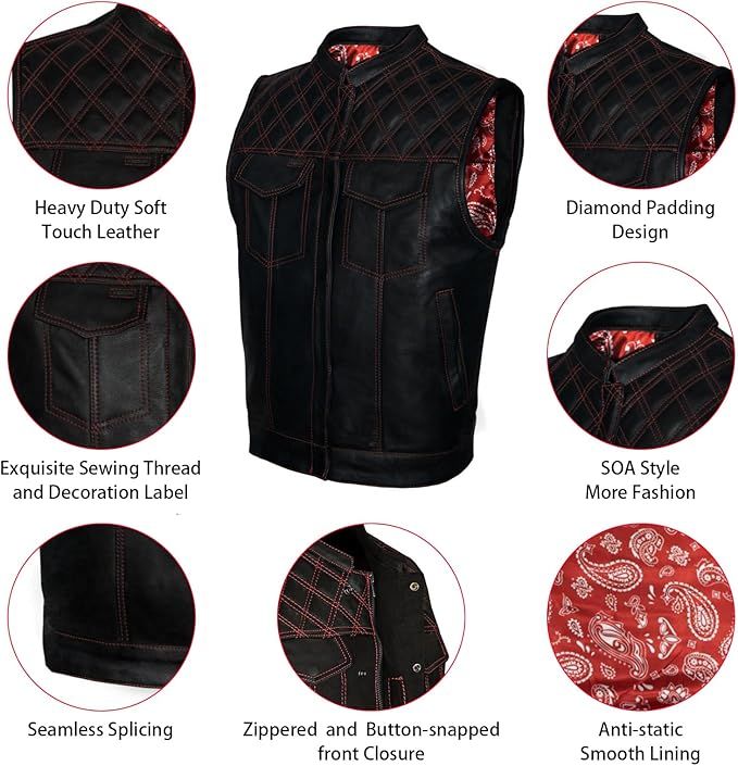 Black & Red Moto Vest [MENS] product image (2)