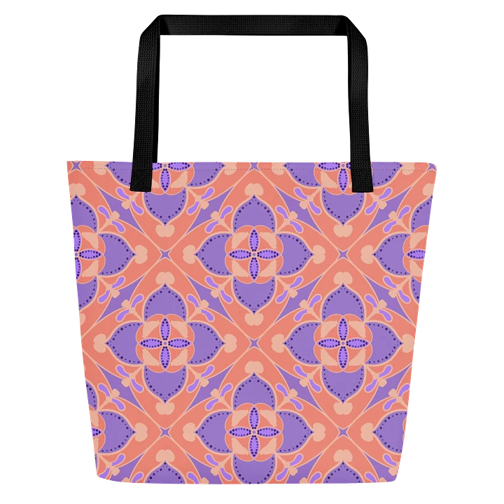 Peach and Lilac Symmetry Pattern All Over Print Tote product image (1)