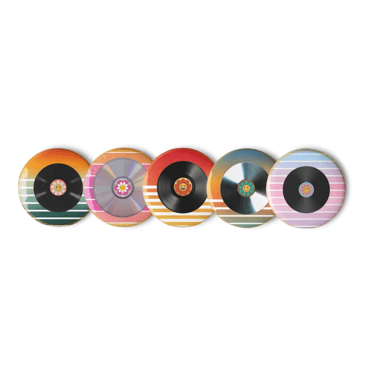 ☀️ "Sunkissed Vinyl Pins" – Radiate Style with Positive Vibes! 🎵 product image (1)