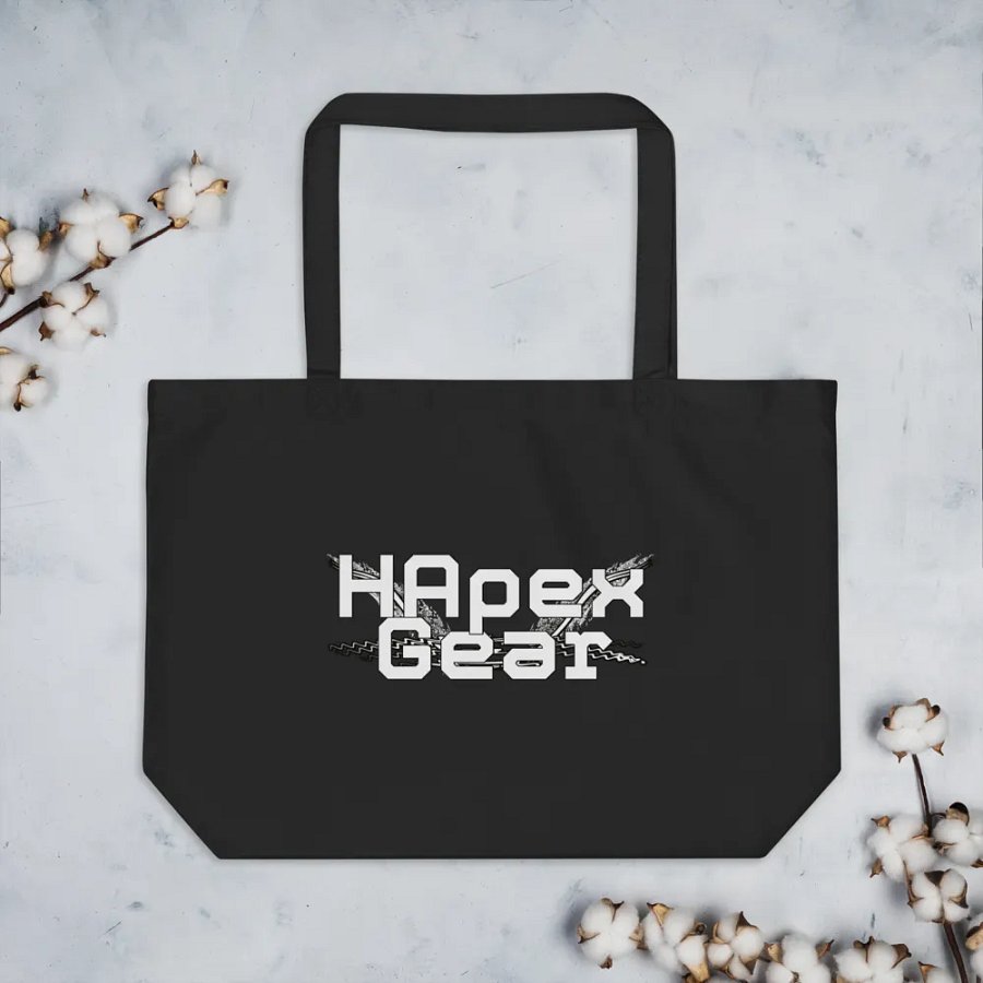 Organic Cotton Tote - Black - White HApex Gear White Logo product image (7)