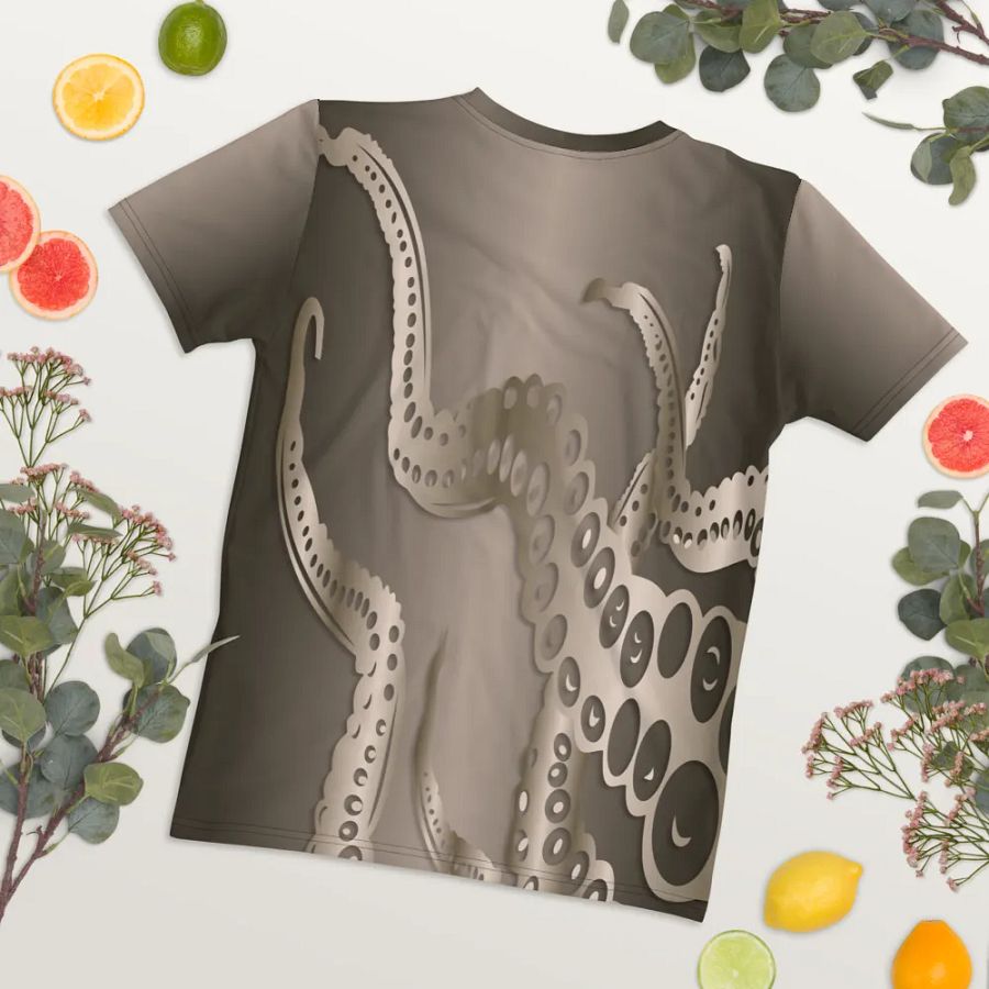 Octopus Tentacles Bronze All Over Print T-shirt product image (8)