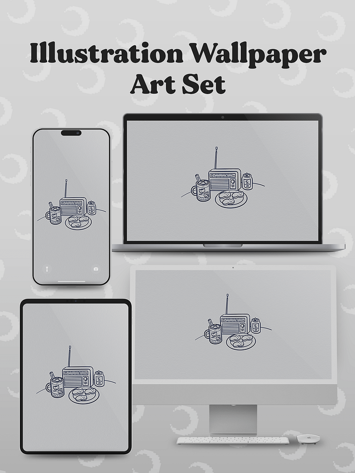 Read With Me 🌙 Illustration Wallpaper Art Set product image (2)