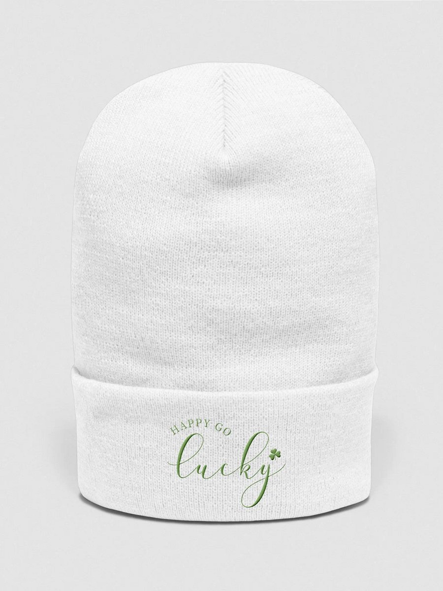 Happy Go Lucky Embroidered Cuffed Beanie product image (41)