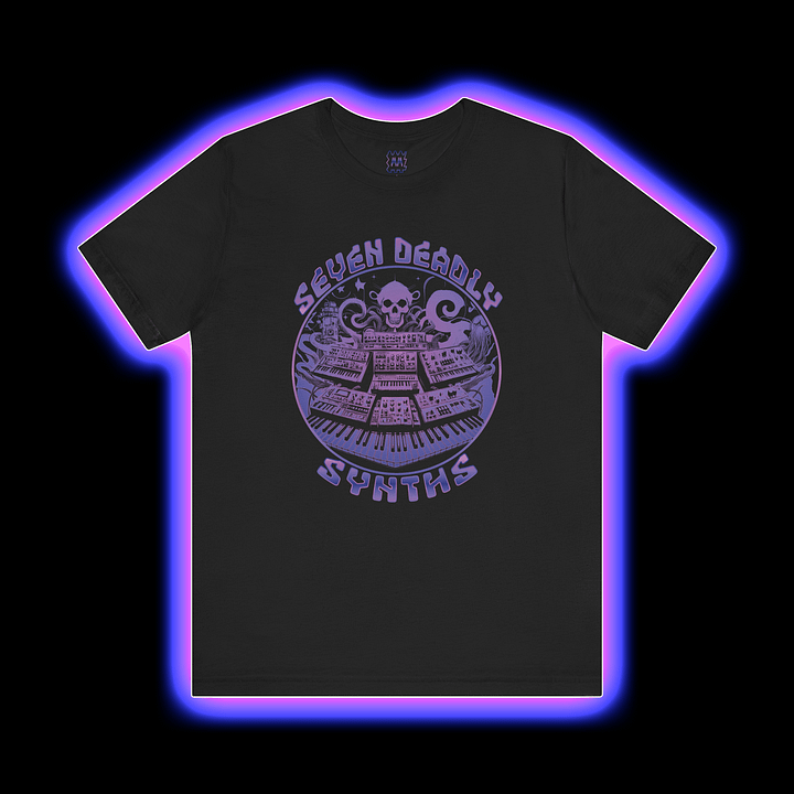 Seven Deadly Synths - Synthesizer Collector T-Shirt (VIOLET PRINT) product image (1)
