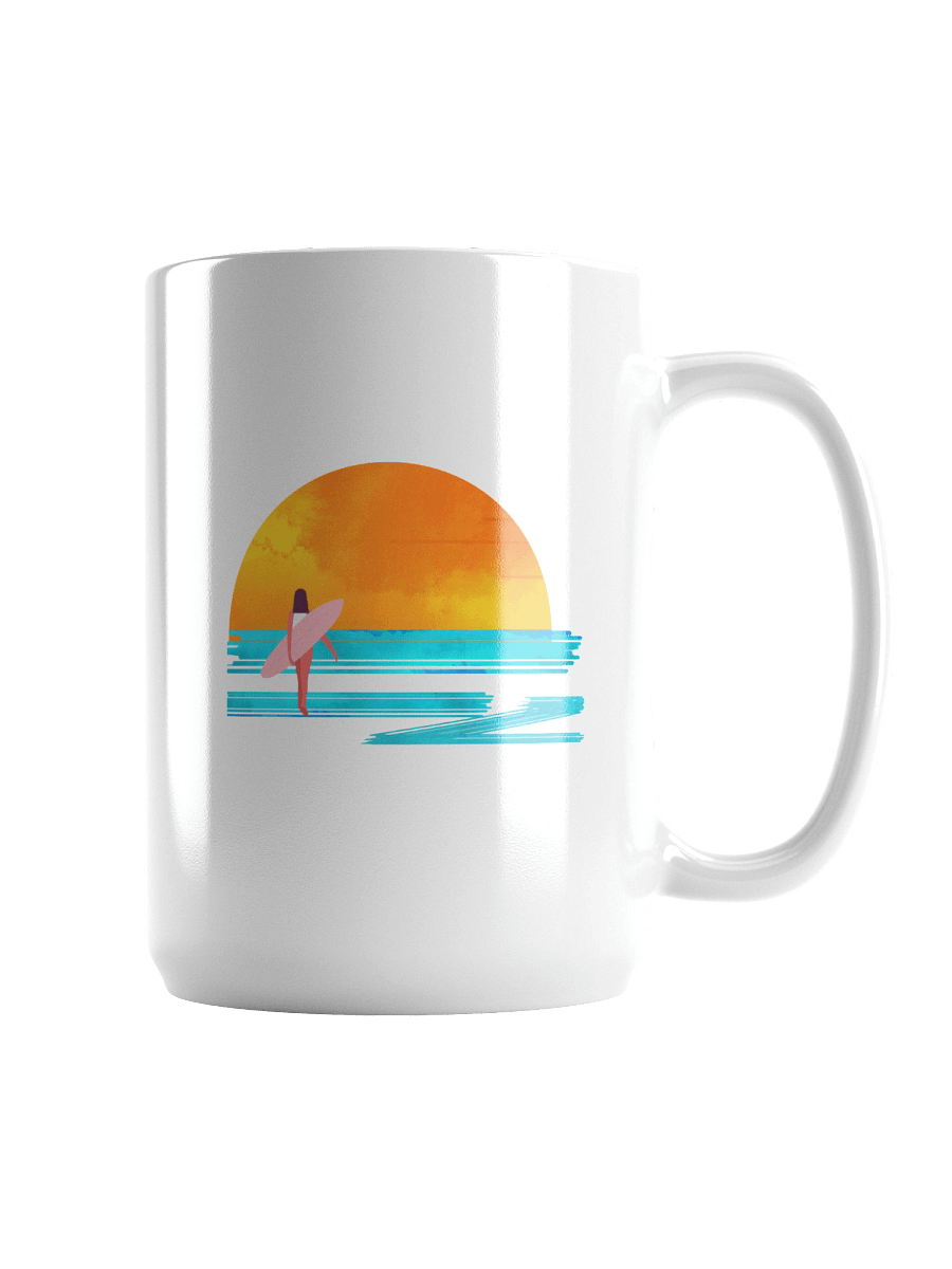 Surf Girl Sunset Mug | Retro Ocean Vibes & Vintage Summer Style product image (1)