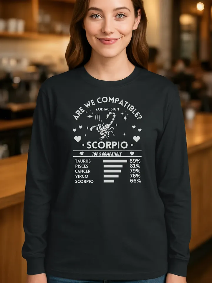 Scorpio Zodiac Sign Romantic Compatibility - Gildan Ultra Cotton Unisex Long Sleeve T-Shirt - Dark Colors product image (1)
