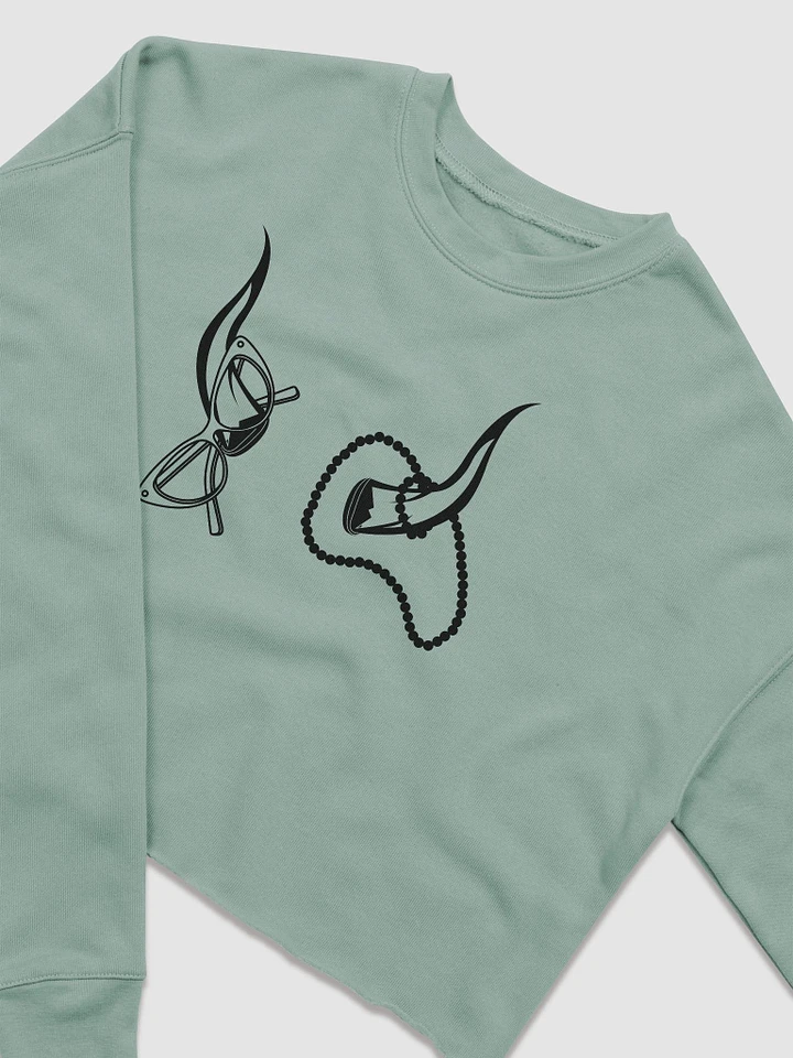 Horns, Glasses & Pearls Crop Sweatshirt product image (1)