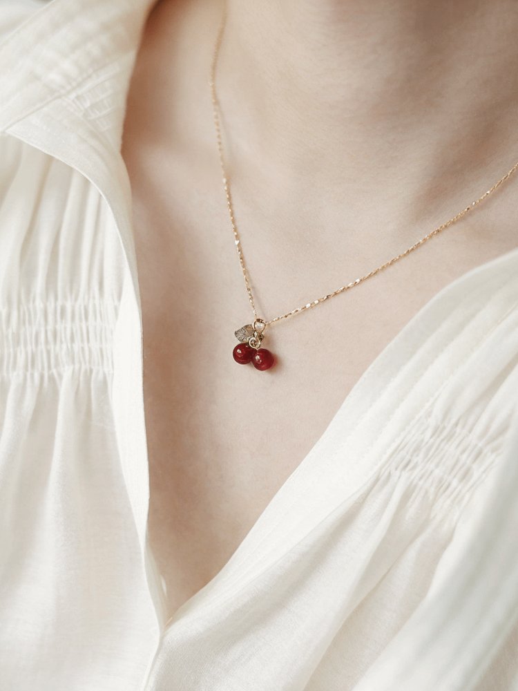 Red Cherry Necklace | 18K Gold Plated product image (3)
