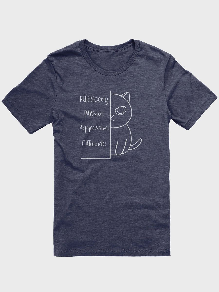 Passive Aggressive Cattitude Unisex Tee, White Print product image (1)