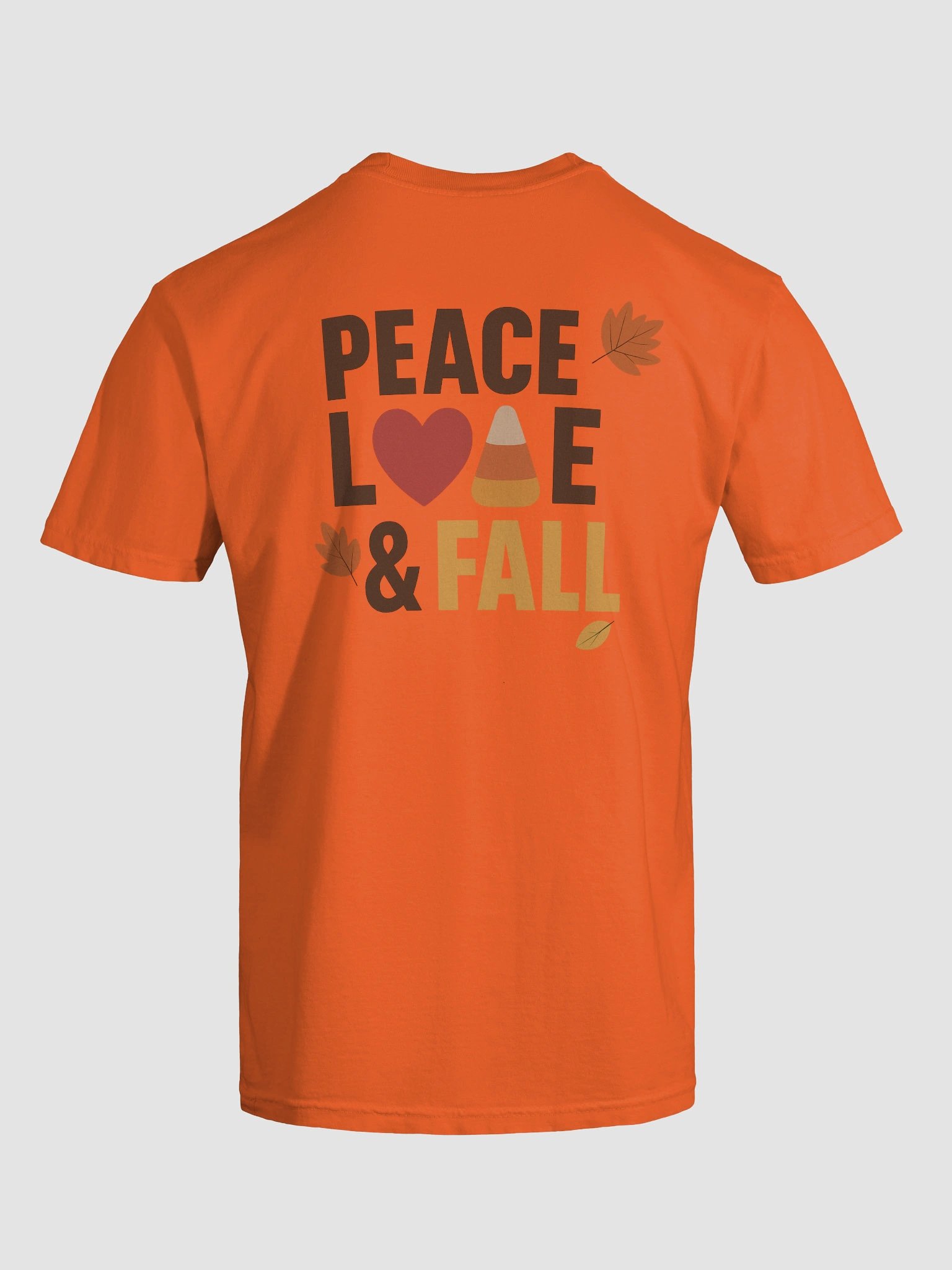 Peace Love & Fall Candy Corn Shirt - Cozy Autumn Graphic Tee, Orange Fall Shirt for Women, Thanksgiving & Pumpkin Patch Outfit product image (11)