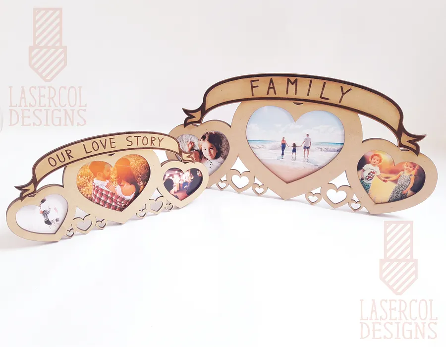 Heart Shaped Photo Frame (2 Sizes) - Laser Cut Files product image (6)