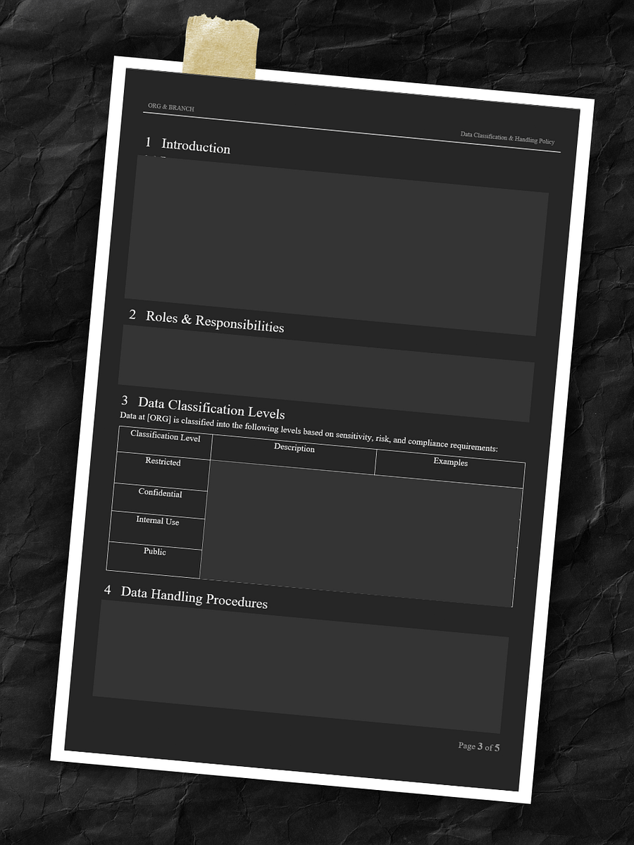 Data Classification & Handling Policy Template product image (2)