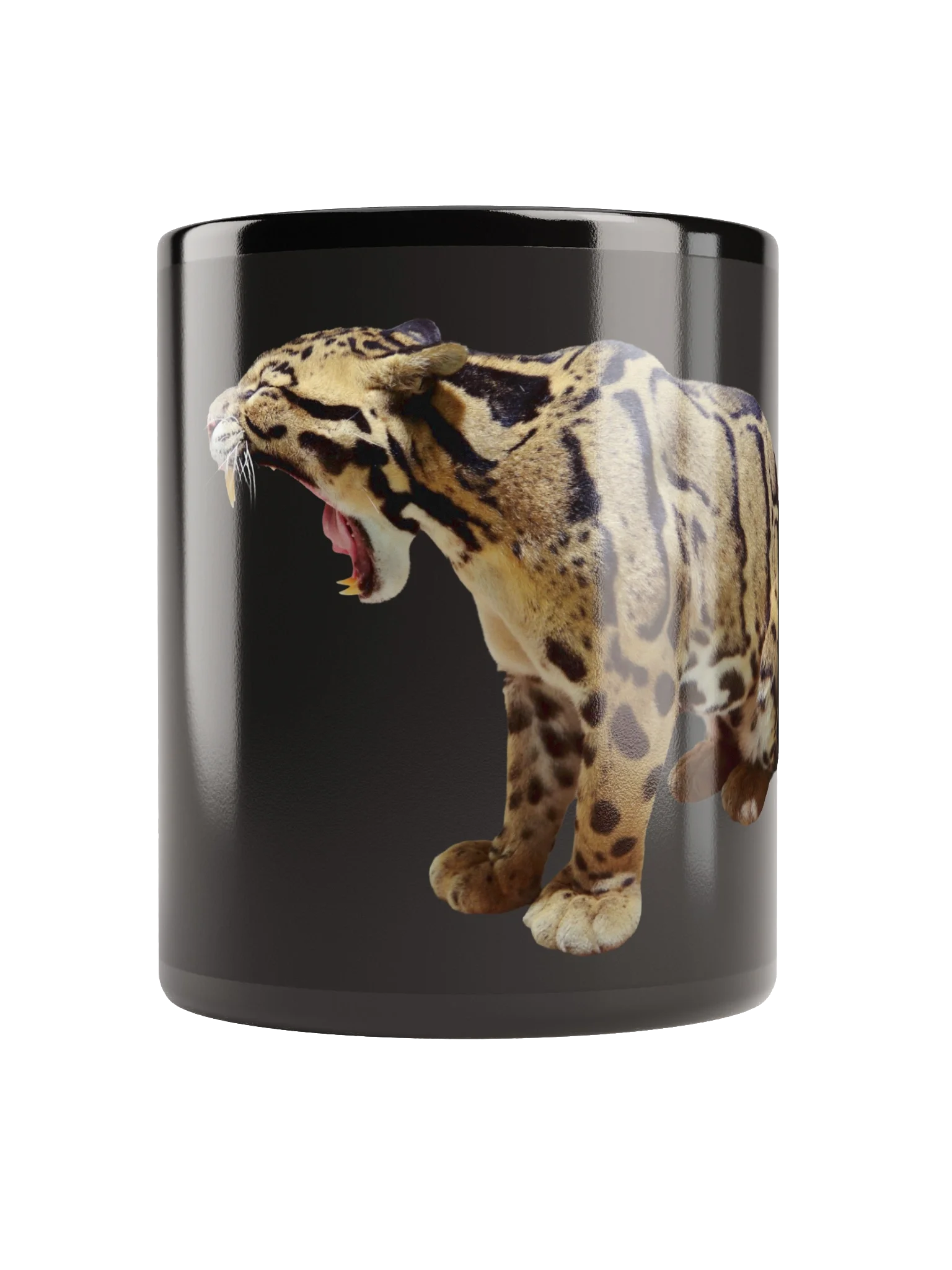 Keramiktasse schwarz - gähnende Raubkatze product image (5)