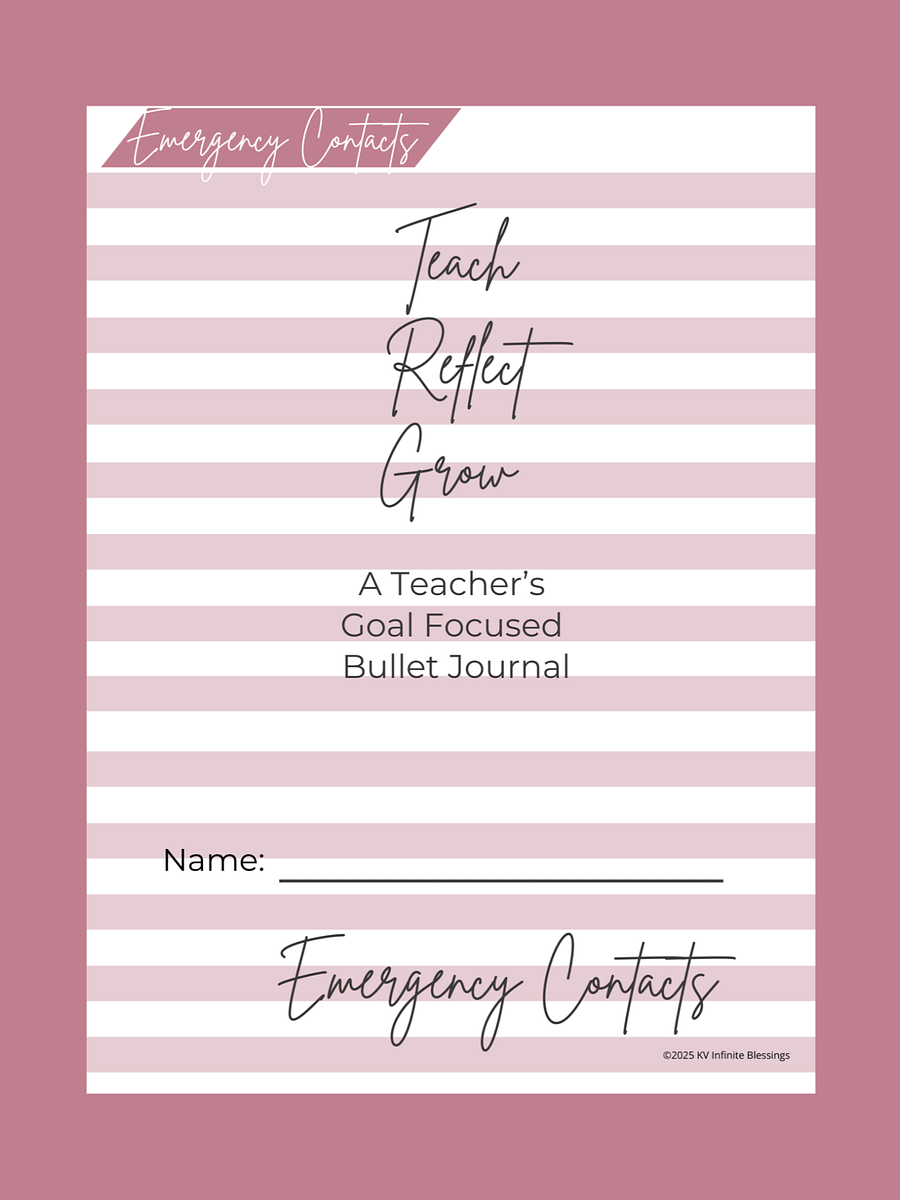 Emergency Contacts | Digital & Printable Bullet Journal Layout for Educators product image (1)