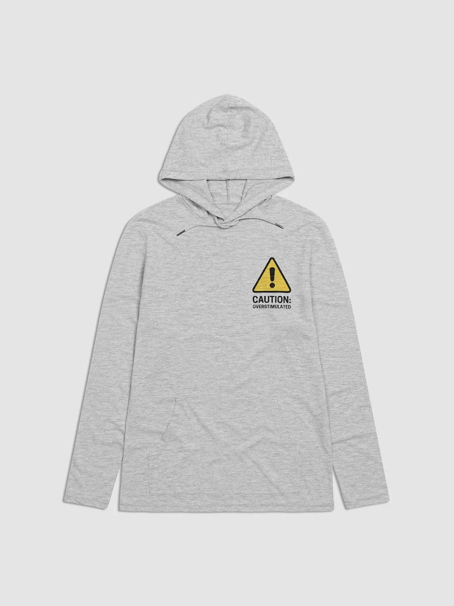 CAUTION: OVERSITMULATED (sm design) printed lightweight hoodie product image (3)