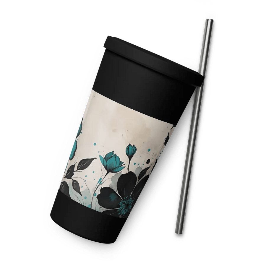 Teal Floral Grunge Aesthetic Tumbler product image (8)